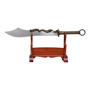 龙泉刀剑屠龙宝刀锰钢一体锻打大刀防身冷兵器武术练习户外未开刃