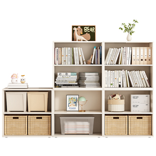 卧室书房家用实木书柜简约易书架自由组合儿童收纳储物小柜置物子