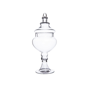 包邮带盖网红欧式透明玻璃樽糖果罐子糖缸储物瓶婚庆可爱创意装饰