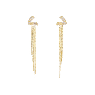 金色流苏软垫耳夹女无耳洞新款轻奢高级耳环气质爆款耳坠复古耳饰