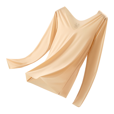舞蹈粉底液内衣皮肤衣女薄款冰丝无痕肤色防透内衬上衣肉色打底衫