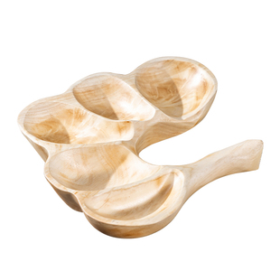 异形整木雕刻收纳盘创意分格茶点零食干果盘实木家用摆盘客厅托盘