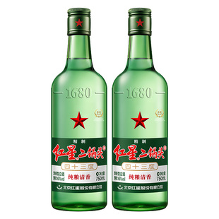 官方授权红星二锅头白酒43度绿瓶大二750mL纯粮清香型白酒