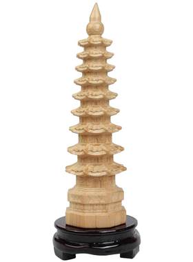 桃木文昌塔实木雕刻工艺品摆件