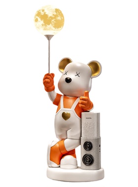 带音响暴力熊客厅摆件大号家庭大型落地奶油风展示柜转角拐角装饰