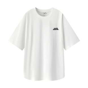 森马短袖T恤男夏季撞色字母印花针织衫宽松圆领百搭上衣时尚校园