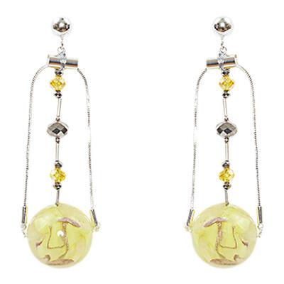 NOCTURNE原创意大利珠水钻耳环