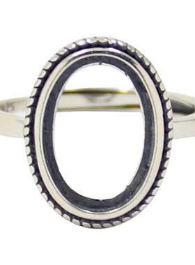 男女款S925纯银DIY镶嵌戒指空托