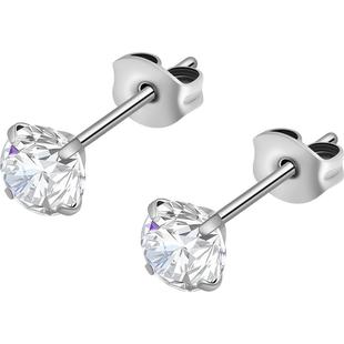 医用F136钛合金超闪钻石耳钉女养耳洞睡觉免摘耳环高级感百搭耳饰