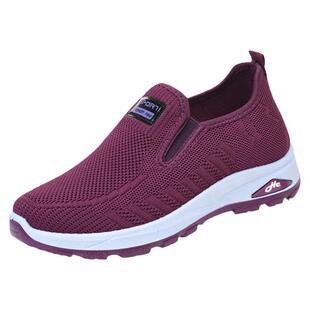 春秋老北京布鞋女一脚蹬防滑软底舒适妈妈鞋懒人鞋中老年平底单鞋