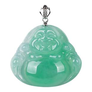 五花八门F11翡翠吊坠项链玉坠玉佛吊坠女弥勒佛公挂件缅甸翡翠