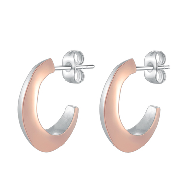 kitsh小众时尚女撞色半圆耳钉