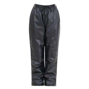 加绒加厚皮裤女宽松中老年高腰骑行防风护腰护膝PU皮棉裤男工作裤