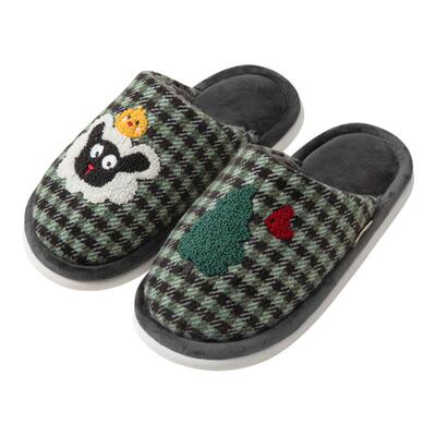 三利抗菌卡通可爱家居棉拖鞋