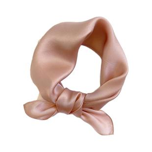 KAACECHY真丝丝巾女系脖红色颈饰领巾桑蚕丝小方巾七夕节礼物