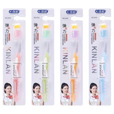 5支劲浪成人中硬毛多彩弹力牙刷