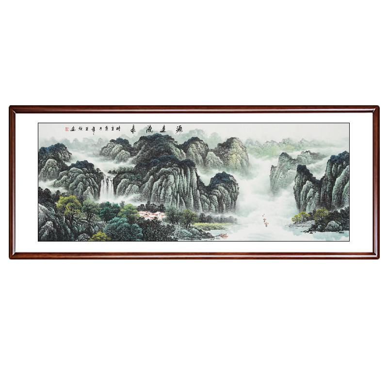 源远流长山水画客厅可定制纯手绘