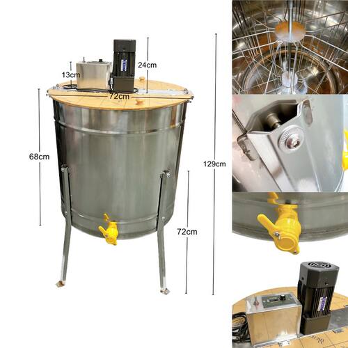养蜂工具不锈钢六框电动摇蜜机蜂蜜取蜜机压蜜甩蜜机出口型CE认证