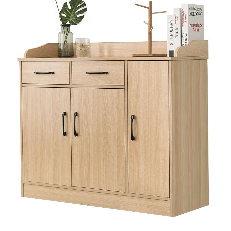 橡木色餐边柜茶水柜现代简约碗柜家用厨房多功能客厅置物柜储物柜