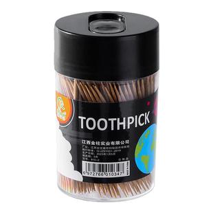 一次性碳化竹牙签独立罐装家用餐厅水果签水果叉竹子掏牙高档剔牙