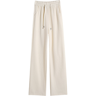 【复古美拉德】加绒卫裤女弯刀裤加厚窄版阔腿裤冬咖色灯芯绒裤子