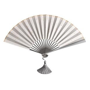 新中式精钢古风绢布扇子定制耐用防身男生太极金属空白不锈钢折扇