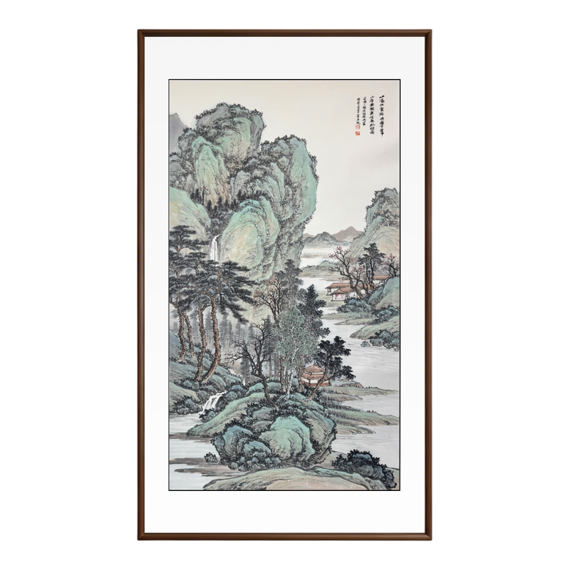 翠嶂松风图新中式宣纸山水挂画
