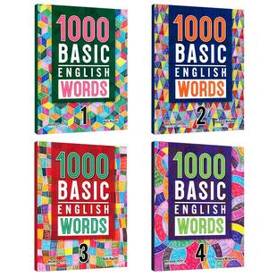 【自营】新版送app和答案英语1000词进口原版1000 Basic English Words 1/2/3/4级常见词KET核心词汇小学英语单词教辅图解单词词典
