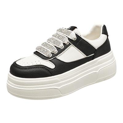 YRC黑白休闲运动板鞋女秋季新款熊猫ins潮轻便透气厚底小白鞋