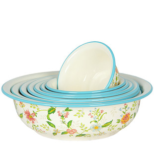 欧丽家搪瓷怀旧搪瓷盆老式加厚汤碗素色大汤碗搪瓷缸钵汤盆燃气用