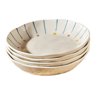 特别好看的釉下彩陶瓷盘子家用2025新款菜盘碗盘餐具餐盘炒菜碟子