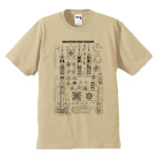 美国NASA宇航局斯皮策太空望远镜联盟号火箭蓝图纯棉短袖T恤染印