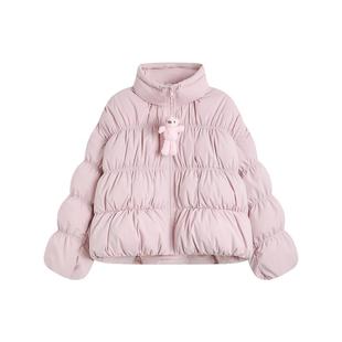 NOISY TEDDY25年冬季新款简约纯色时尚潮流可爱熊女士羽绒服外套