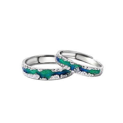 情侣纯银戒指永恒极光