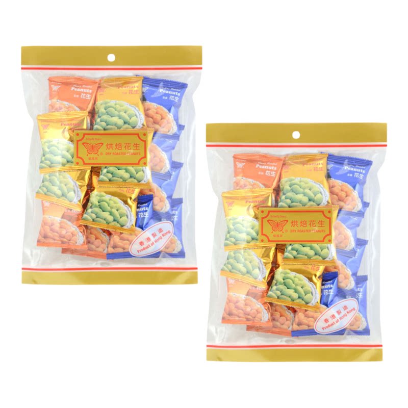 蝴蝶牌 香港杂锦花生210克x2包烘焙非油炸办公休闲下午茶零食坚果