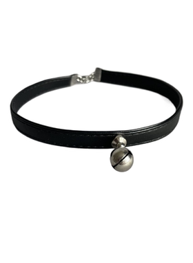 小众y2k纯欲choker项圈铃铛黑色皮颈饰简约脖子饰品朋克项链男女