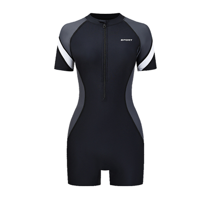 高端连体游泳衣女款保守女士泳衣