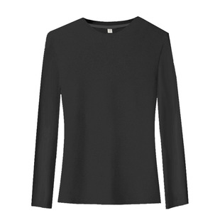 纯棉半高领打底衫女长袖2025新款秋冬黑色紧身t恤白色秋衣上衣潮