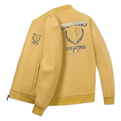 重工刺绣麦穗盾牌马外套男休闲时尚欧洲站春秋棒球服潮流绣花夹克