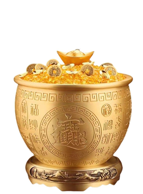 冰箱上的百福缸黄铜米缸聚宝盆