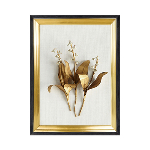 现代轻奢金色花卉卫生间装饰画防水免钉客厅餐厅酒店浴室墙壁挂画