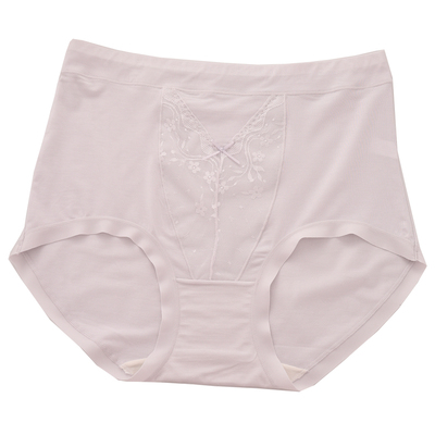 10A桑蚕丝抗菌底裆莫代尔高腰内裤女蕾丝大码胖MM包臀宽松三角裤