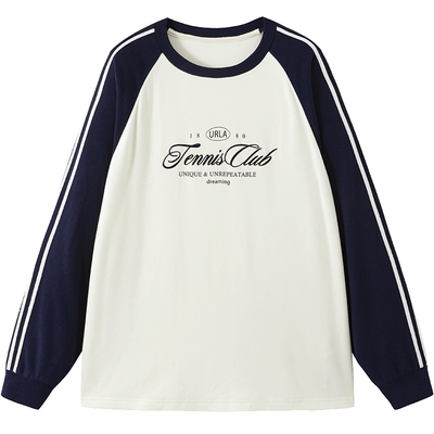 有兰复古风植绒印花卫衣