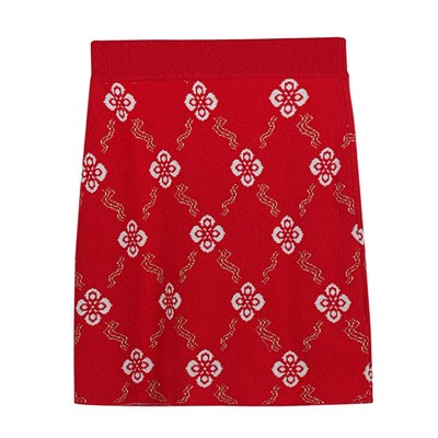 固执2024中式提花修身半身裙