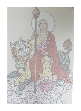 地藏菩萨中式佛像DIY数字油画