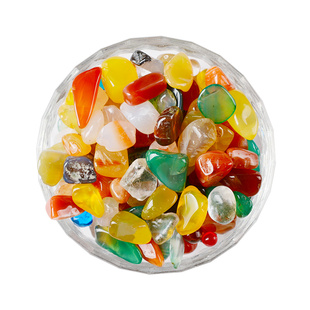 铜像佛塔装赞用品彩色玛瑙家用曼扎宝石八供混合供曼扎七宝石 1斤