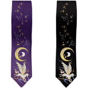 【月色星象】JK/DK小物定位提花织金手打领带【z星独角兽】现货