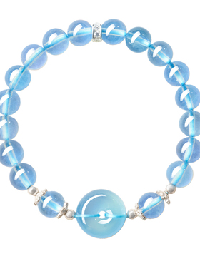 【海蓝宝】天然原石手串