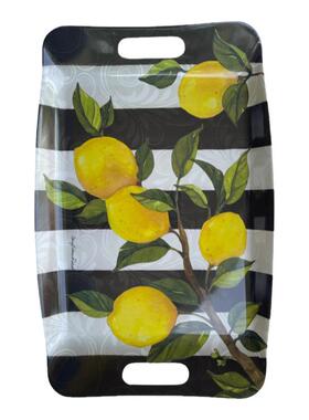 纽约下城公园进口西西里风情骄阳柠檬竹木手工制作装饰托盘