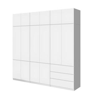 钢虎家用2.4米高钢制衣柜卧室储物衣橱简约铁皮储物柜带抽屉